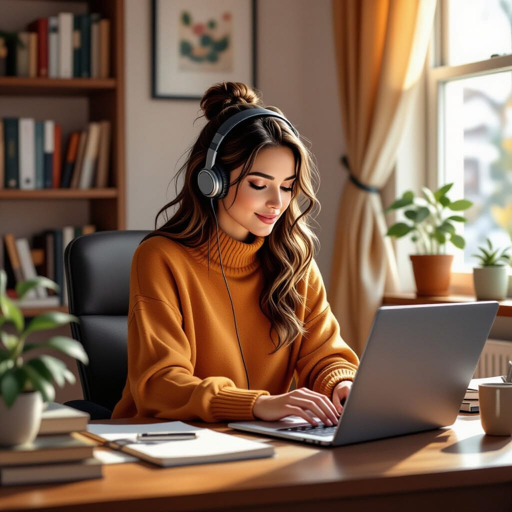 Remote Court Reporting, working in a home office.